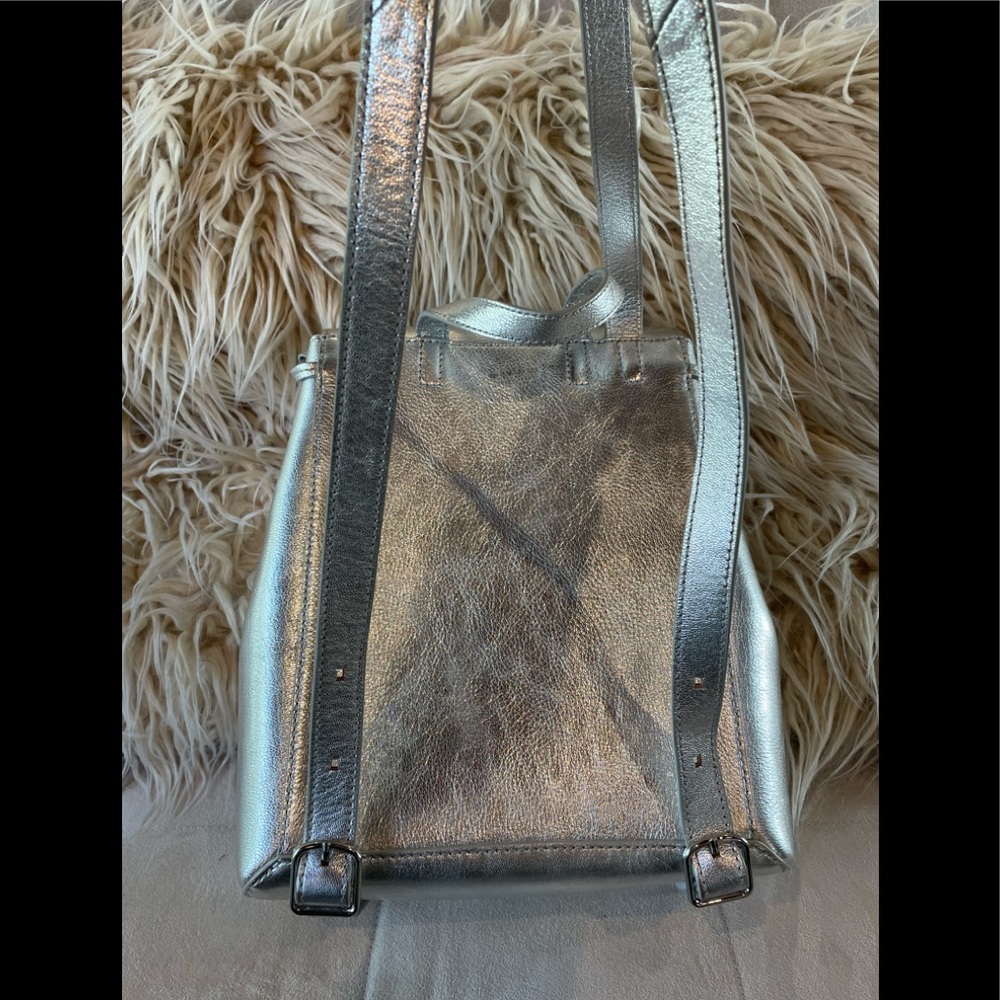 Loeffler Randall Silver Leather Backpack😎 - Picture 5 of 12